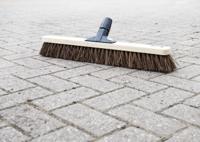 673-995 Cottam Broom, Red With Bassine Bristles for Warehouses