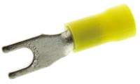 165015 TE Connectivity PLASTI-GRIP Insulated Crimp Spade Connector, 2.6mm² to 6.4mm², 12AWG to 10AWG, M4 Stud Size PVC, Yellow
