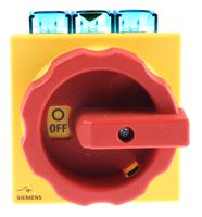 3ld2804-0tk53 Siemens 3P Pole Panel Mount Isolator Switch - 125A Maximum Current, 45kW Power Rating, IP65