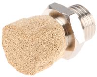 724-942 Legris 0672 Brass, Sintered Bronze 12bar Pneumatic Silencer, Threaded, G 1/4 Male