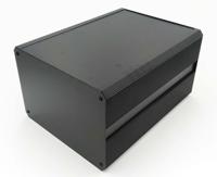 188-1294 RS PRO Black Extruded Aluminium Heat Sink Case, IP40, Black Lid, 400 x 300 x 219mm