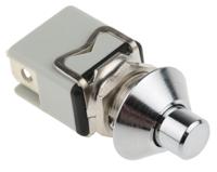 1213mc8 APEM Push Button Switch, Momentary, Panel Mount, 12.2mm Cutout, SPST, 250V ac