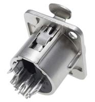 208-5183 RS PRO Panel Mount XLR Connector, Female, 50 V, 6 Way, Nickel Plating