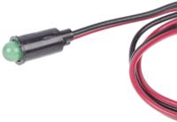 559-5201-007f Dialight Green Panel Mount Indicator, 2.2V, 6.4mm Mounting Hole Size, Lead Wires Termination