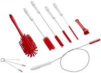 53584 Vikan Red Hand Brush, Polyester, Polypropylene, Stainless Steel bristle material