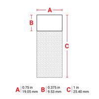 m6-18-417 Brady B-417 White, Transparent Label, 19.05mm Width, 9.53mm Height, 250 Qty