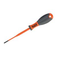 32230ins Klein Tools Slotted Insulated Screwdriver, 3.5 mm Tip, 100 mm Blade, VDE/1000V, 190 mm Overall