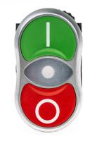 l61qh21 BACO Series Green, Red Illuminated Spring Return Push Button Head, 22mm Cutout, IP66