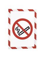 4945132 Durable MagneticDURAFRAME® MAGNETIC SECURITY Red/White A4 Metal Information Frame, 4.5mm Height, 236mm Width