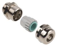53112531 Lapp SKINTOP Series Nickel Plated Brass Cable Gland, M16 Thread, 4.5mm min., 9mm max., IP68