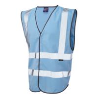 w05-sk-xl Leo Workwear Blue Hi-Vis Hi Vis Vest, XL