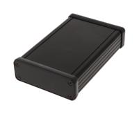 1455j1202bk Hammond 1455 Series Black Aluminium Enclosure, IP54, Flanged, Black Lid, 120 x 78 x 27mm