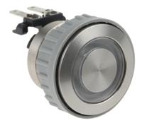 124168341124000 Schurter MSM LA 22 Series Illuminated Push Button Switch, Latching, Panel Mount, 22mm Cutout, DPDT, Blue LED, 125/250V