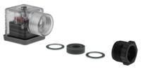 811-8174 RS PRO 3P+E DIN 43650 A, Female Solenoid Valve Connector with Indicator Light, 24 V dc Voltage