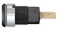 233060-21 Staubli Black Female Banana Socket, 4 mm Connector, Tab Termination, 32A, 1000V, Gold Plating