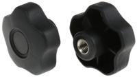 702-7661 RS PRO Black Multiple Lobes Clamping Knob, M10, Threaded Hole