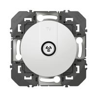 600351 Pin & Socket Contacts White Female 1 Outlet TV Aerial Connector, Flush Mount