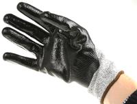 gh37009 Polyco Healthline GH370 Black String Knit Work Gloves, Size 9, Nitrile Coating