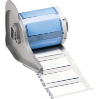 m7-375-175-342 Brady B-342 Black on White Heatshrink Labels, 44.45 mm Width, 16.38mm Label Length, 44.45mm Label Width