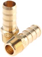 0123-13-17 Legris Brass Pipe Fitting, Straight Threaded Tailpiece Adapter, Male R 3/8in to Male 13mm