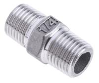 499-2931 RS PRO Stainless Steel Pipe Fitting Hexagon Hexagon Nipple, Male R 1/4in x Male R 1/4in