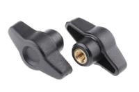 161-458 RS PRO Black Wing Clamping Knob, M6, Threaded Hole