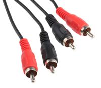 742-4573 RS PRO Male RCA x 2 to Male RCA x 2 Aux Cable, Black, 2m