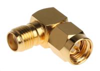 sma5072a2-3gt50g-50 Amphenol RF Right Angle 50Ω RF Adapter SMA Plug to SMA Socket