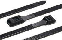 112-35060 HellermannTyton Cable Ties, Releasable, 350mm x 9 mm, Black Nylon, Pk-100