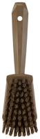 419266 Vikan Hard Bristle Brown Scrubbing Brush, 36mm bristle length, PET bristle material