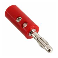 bu-00249-2 Mueller Electric Red Male Banana Plug, 4 mm Connector, Screw Termination, 15A, Nickel Plating