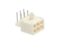 1-770969-1 TE Connectivity Mini-Universal MATE-N-LOK Series Right Angle Through Hole PCB Header, 6 Contact(s), 4.14 mm Pitch, 2
