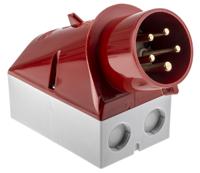 354 MENNEKES IP44 Red Wall Mount 3P + N + E 25 ° Industrial Power Plug, Rated At 32A, 400 V
