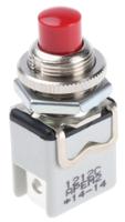 1212c-red APEM Push Button Switch, Momentary, Panel Mount, 12.2mm Cutout, SPST, 250V ac