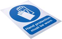 763-2017 RS PRO Vinyl Mandatory Hand Protection Sign With English Text