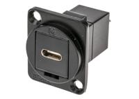 143-8923 RS PRO Straight, Panel Mount, Female to Male- Dual Port Type C USB Connector