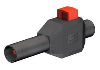 223007-21 Staubli Black Male Banana Plug, 4 mm Connector, Clamp Termination, 10A, 600V, Nickel Plating