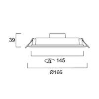90092 Sylvania LED Spotlight, 240 V, 166 x 39 mm, 16 W