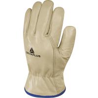 fbf5009 Delta Plus FBF50 Beige Leather Work Gloves, Size 9