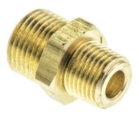 0105-08-10 Legris Brass Pipe Fitting, Straight Compression Coupler, Male R 1/8in to Female 8mm