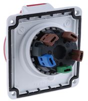 pky16f435 Schneider Electric, PratiKa IP44 Red Panel Mount 3P + N + E Right Angle Industrial Power Socket, Rated At 16A, 415 V