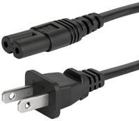 60105278 Schurter IEC C7 Socket to Type A US Plug Plug Power Cord, 4m6010