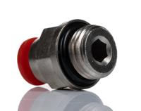 c02250628 Norgren Pneufit C Series Straight Fitting, G 1/4 Male to Push In 6 mm, Threaded-to-Tube Connection Style, C02250628