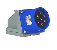 2401697-7 Scame, Optima IP44 Red Wall Mount 6P + E Right Angle Industrial Power Plug, Rated At 16A, 415 V