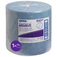 7643 KIMTECH Process Wipers  Blue Wipes for Surface Cleaning, Dry Use, Roll of 500, 380 x 340mm, Repeat Use