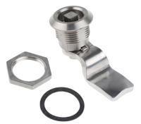 341-0270 Steinbach & Vollman Stainless Steel Square Lock, 32mm Panel-to-Tongue, 20.2 x 20.2mm Cutout, Key Unlock