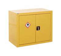 440-917 RS PRO Yellow Steel Lockable 2 Door Hazardous Substance Cabinet, 700mm x 900mm x 460mm