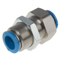 qss-12-f Festo QSS Series Bulkhead Tube-to-Tube Adaptor, Push In 12 mm to Push In 12 mm, Tube-to-Tube Connection Style, 130644