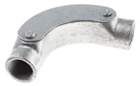 763-9181 RS PRO Inspection Bend, Conduit Fitting, 20mm Nominal Size, Steel, Silver