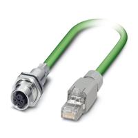 1404368 Phoenix Contact, 1m Cat5e, Green M12 to Female RJ45, Aluminium Foil, Tinned Copper Braid Shielded, Terminated